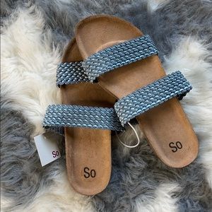 SO Blue sandals NWOT